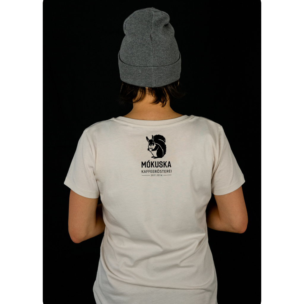 T-Shirt Girls (White) Mókuska Kaffeerösterei Rückseite