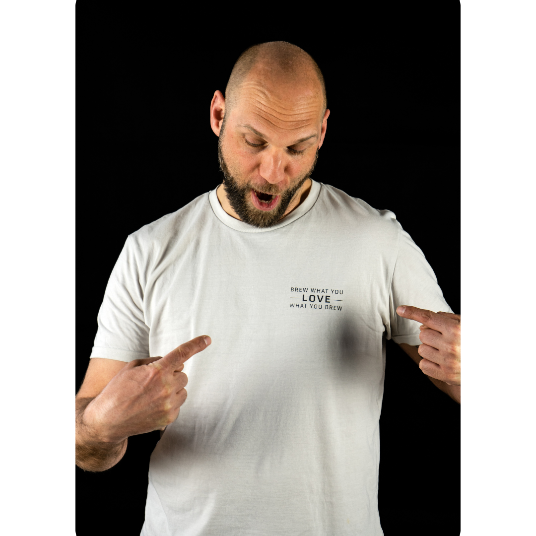 T-Shirt Boys (White) Mókuska Kaffeerösterei Slogan Brew What You Love, Love What You Brew